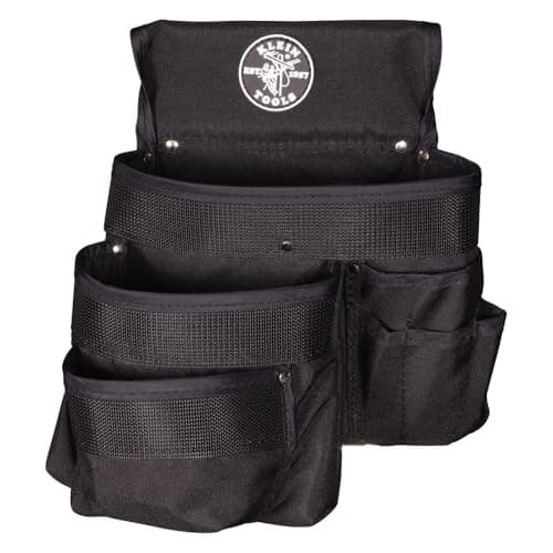 Image of Klein Tools 5700 Tool Pouch, PowerLine Series Utility Pouch Fits Tool Belts up to 2.5-Inch, Strong Rivet Reinforced Stitching, 9-Pocket