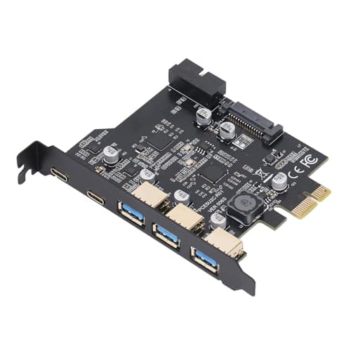 Image of PCIe to USB 3.2 Gen 2 Card, 20 Gbps PCI Express Expansion Card with 3 USB Ports and 2 Type C Ports PC Internal USB Hub for WINDOWS for Linux for OS X