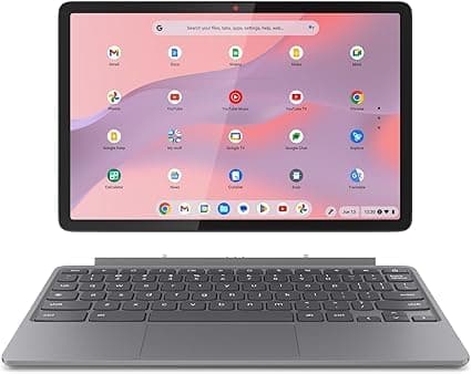Image of Lenovo IdeaPad Chromebook Duet | 11 Inch FHD+ 1200p Laptop | MediaTek Kompanio 838 | 4GB RAM | 128GB eMMC | Chrome OS | Luna Grey USI Pen 2 | Folio Stand + Folio Keyboard