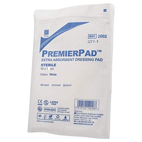 Image of Premier Pad White Dressings, Sterile, 10cm x 10cm, Pack of 50