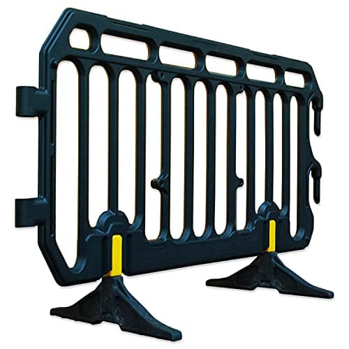 Image of Street Solutions UK - Crowd Control Plastic Safety Barrier - 2 Meters Wide - for Pedestrians' Safety and Events - Freestanding with 360° Hinge Rotation (Black)