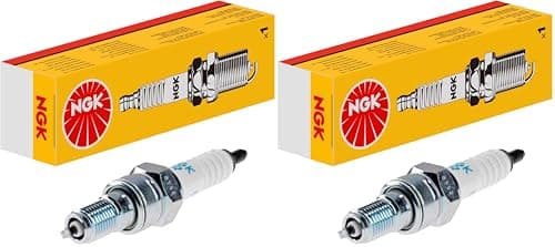 Image of NGK CR8EH-9 Spark Plug - white/silver (Pack of 2)