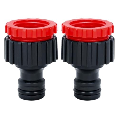 Image of TOPWAYS 3/4 inch and 1/2 inch Hose Tap Connector, 2in1 Plastic Graden Threaded Faucet Adapter Outside Tap Connector For Hose Pipe (2pcs)