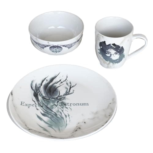 Image of Harry Potter 3-Piece Tableware Set (Always Design) 11oz Coffee Mug, Plate and Bowl in Presentation Gift Box - Official Merchandise
