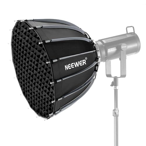 Image of NEEWER Parabolic Softbox Quick Release with Diffuser and Grid, 22" Photography Softbox Bowens Mount for CB60 CB200B MS60 MS150B Q4 LED Video Light Compatible with Godox Compatible with Aputure, NS55P