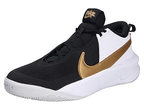 Image of NIKE Unisex Kids Team Hustle D 10 Sneaker, Black Metallic Gold White Phot, 3.5 UK Child