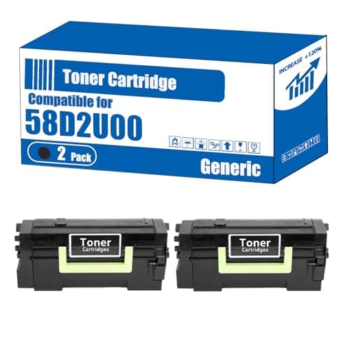 Image of Compatible for Lexmark 58D2U00 Toner Cartridge MS725 MS823 MS825 MS826 MX722 MX822 MX826 Printers, High Yield 55000 Pages, Accurate Imaging Rich Colors (2-Pack Black)
