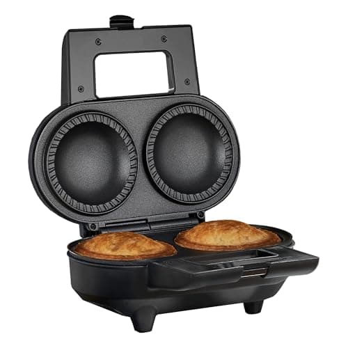 Image of Cooks Professional Deep Fill Pie Maker with Crimping Edge, Spatula & Pastry Cutter | 2-Pie Capacity | Perfect for Savory, Fruit, Meat, & Veg Homemade Pies | Non-Stick Plates for Easy Use & Cleanup