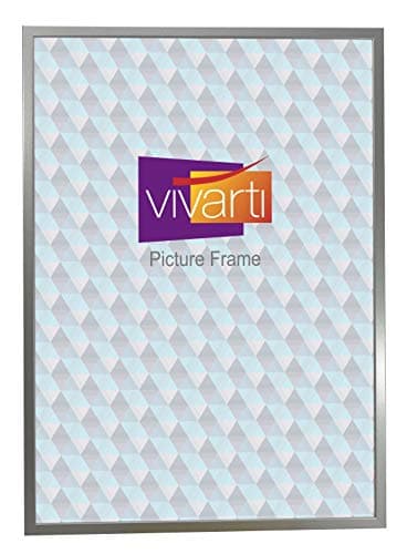 Image of Vivarti Thin Silver Picture Frame (60 x 80 cm) Portrait or Landscape Photo Frame with Clear Styrene Sheet & Wall Mounted Hook for Photos, Pictures, Posters, Decor, Certificate Frame