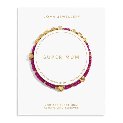 Image of Joma Jewellery HAPPY LITTLE MOMENTS SUPER MUM Gold Plated Bracelet 17.5cm stretch