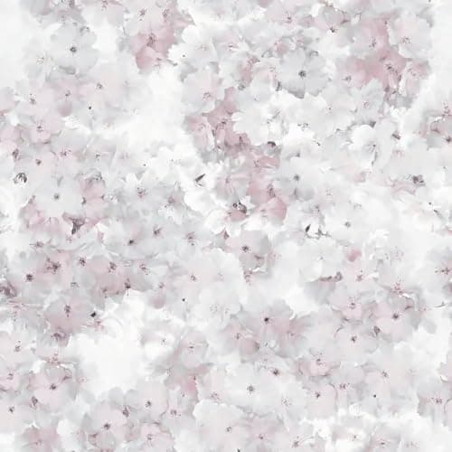 Image of Apple Blossom Rose Pink Wallpaper - Floral Flowers Naturistic Petals - Glamour Trendy Stylish Feature Wall