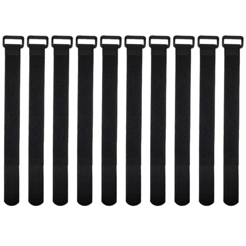 Image of 10 Pack Hook and Loop Straps Reusable Cable Ties Cable Organisers(300mm x 25mm)