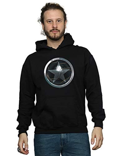 Image of Marvel Men's The Falcon And The Winter Soldier Chest Star Hoodie Black X-Large