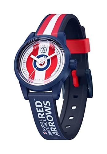 Image of Citizen Q&Q Red Arrows Solar Powered 32mm Watch, Charges with Sunlight or Any Other Fluorescent Light Source, Water Resistant to 100m, 2 Year Warranty, for Boys and Girls R03A-505VY