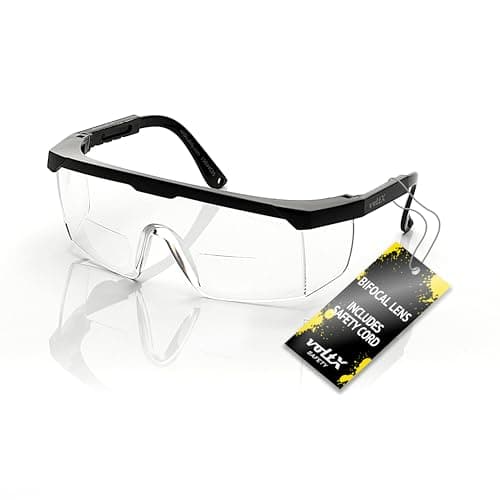 Image of voltX 'Classic' Bifocal Safety Glasses (Clear +3.0 Dioptre) – UKCA & CE EN166f certified - Includes Safety Cord with headstop + UV400 anti fog coated lens