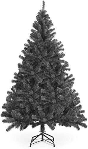 Image of TrendMakers 6ft Black Pine Bushy Artificial Christmas Tree | 800 Branch Tips | With Metal Stand & NO FREE BAG