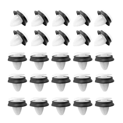 Image of Pulchra 50PCS Car Door Panel Molded Trim Clip Holder Plastic Fastener, Exterior Molded Bumper Strip Lower Door Clip with Black Rubber Seal Fits 9mm Hole 856543 71728806