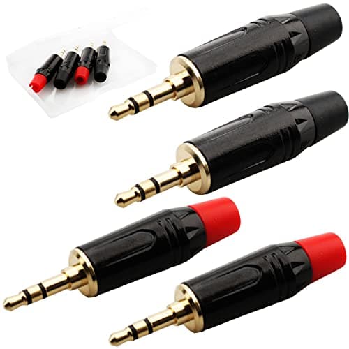Image of RUNCCI-YUN 4PCS 3.5mm TRS Stereo Plugs,1/8" Solder Type audio jack 3.5mm DIY Connector headphone replacement audio jack