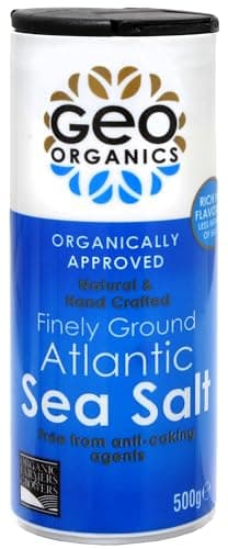 Image of Geo Organics Atlantic Sea Salt Shaker 500g (Pack of 6) | Organically Approved Fine Sea Salt | Natural & Hand Crafted | Additive-Free, Non-GMO, Gluten-Free, Vegan | Free From Anti-Caking Agents