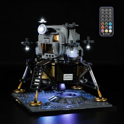 Image of MENZAVA LED Light Kit (Remote Control) Compatible with LEGO 10266 NASA Apollo 11 Lunar Lander CREATOR Expert Building Blocks Model - Model Set NOT Included