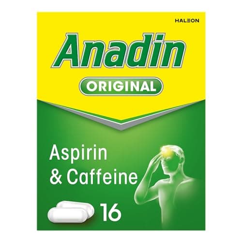 Image of Anadin Original Pain Relief Tablets - Aspirin & Caffeine Tablets - Pack of 16