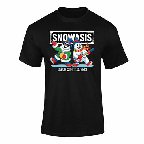 Image of Snowasis Some Might Sleigh T Shirt – Funny Christmas Band Parody Tee for Kids and Adults Black XXXL Snowasis 01