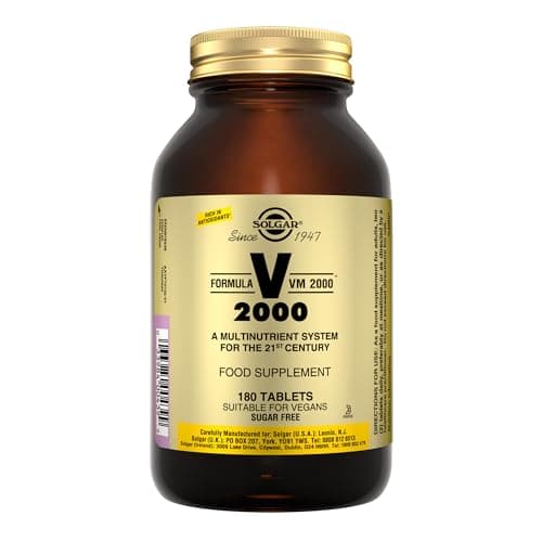 Image of Solgar Formula VM-2000 Tablets - 180 tablets - Multivitamin and Mineral Formula for Daily Vitality - With Vitamins A, C & E - Fights Stress and Fatigue - Vegan