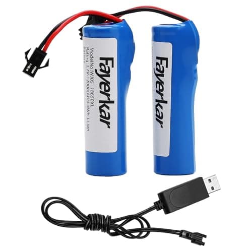 Image of 2 Pack 3.7v 1200mah li-ion Battery RC Rechargeable Batteries 15C SM-2P Plug Connector with USB charger Set for RC Car off road Truck Jumper Vehicle Drift Monster Toys