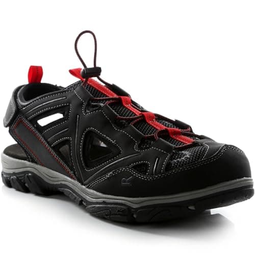 Image of Regatta Mens Westshore III Enclosed Toe Walking Sandal - Black/TruRed - 7 UK