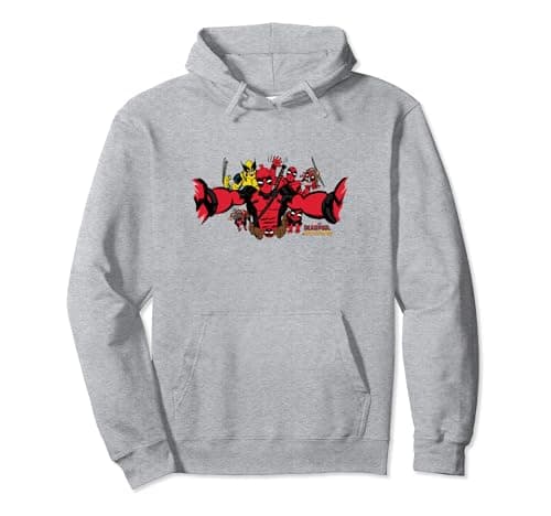 Image of Marvel Deadpool & Wolverine Selfie With Deadpool Corps Pullover Hoodie