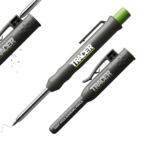 Image of Tracer Deep Hole Construction Pencil with Site Holster (120mm, Extendable 2B Carpenter Pencil with Inbuilt Sharpener)