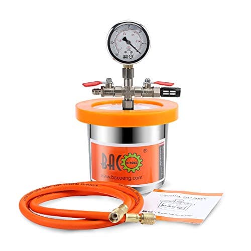 Image of BACOENG Small Mini 1.2 L Vacuum Degassing Chamber Stainless Steel (Height 10 cm, Diameter 14 cm)