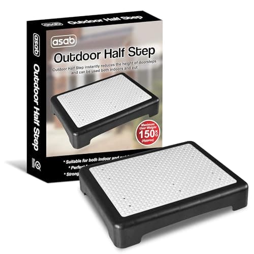 Image of Portable Half Step Stool Mobility Aid for Elderly Non Slip Plastic Disability Stepping Platform for Doorstep, Bathroom, Toilet Door Step Up