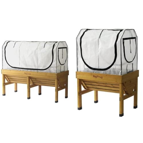 Image of VegTrug Medium Greenhouse Frame & Multi Cover Set, White & Small Greenhouse Frame & Multi Cover Set