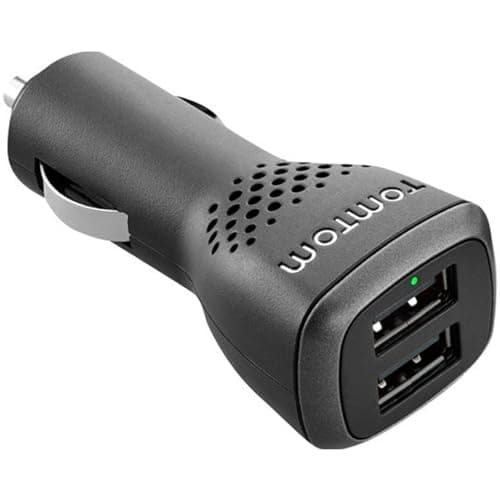 Image of TomTom High Speed Dual Car Charger, 2.4A per port for all TomTom Sat Navs and any other devices that charge with USB such as Smartphones or Tablets (e.g. iPhone, Samsung etc)