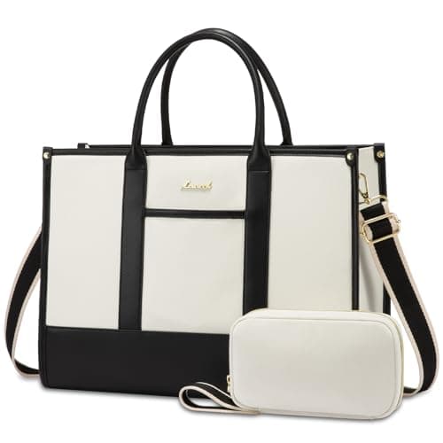 Image of LOVEVOOK Laptop Bags for Women Handbags 15.6 Inch, Ladies Tote Bag for Work Office Business School, Large Womens Shoulder Bag with Adjustable Straps & Clutch Lightweight