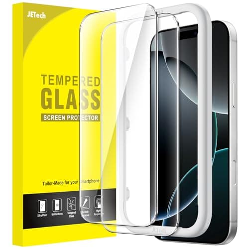 Image of JETech Screen Protector for iPhone 16 Pro 6.3-Inch, Tempered Glass Film with Easy Installation Tool, Case-Friendly, HD Clear, 2-Pack