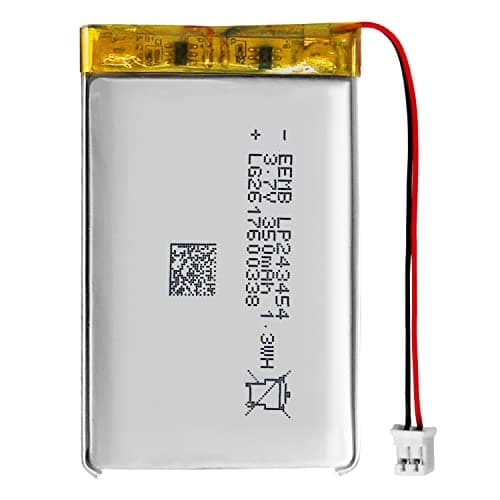 Image of EEMB 3.7V Lipo Battery 350mAh LP243454 Lithium Polymer Ion Battery Rechargeable lithium ion polymer battery with JST connector