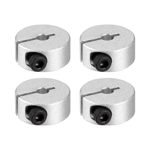 Image of PATIKIL Bore 6mm Single Split Shaft Collar 20mm OD 8mm Thickness, 4 Pack Aluminum Alloy Locking Collar Clamp Style with Set Screw for Machine Tools Industry, Silver