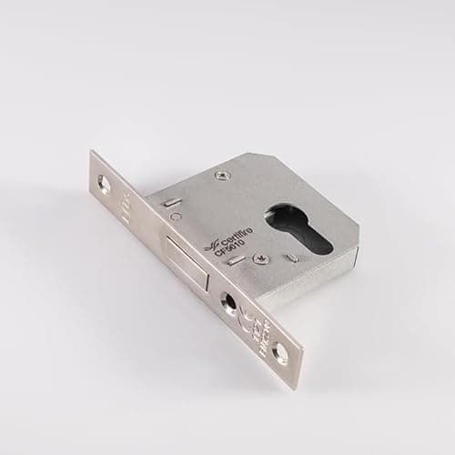 Image of Easi T Euro Profile Deadlock, Residential, Key-Operated, for Internal Doors, Secure Locking Solution (Nickel Plate, 64mm - Blister Pack)
