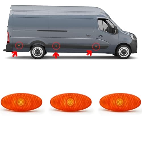Image of NIMOVA 3x Side Marker Indicator Lamp Light Lens Amber For Renault Master Mk3, Vauxhall Movano B Mk2, Nissan NV400, 261B00001R, 4419475, 2618000Q0A
