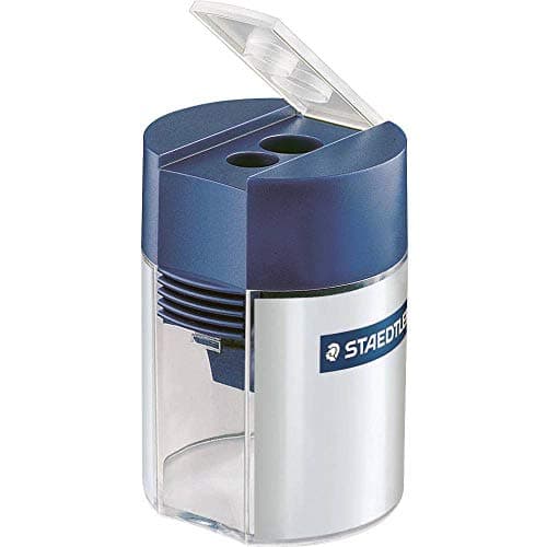 Image of STAEDTLER 512 001 Double-Hole Tub Sharpener for Graphite & Colour Pencils up to 10.2mm Diameter (1 x Sharpener)