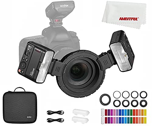 Image of Godox MF12 MF12-K2 12W Macro Flash,2.4G Wireless Control,TTL/M Mode,Built-in 3.7V/6.29W Lithium Battery As an Off-Camera TTL Flash,Compatible with Nikon, Sony, Canon, Fuji, Olympus and Panasonic