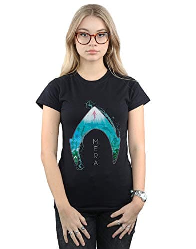 Image of DC Comics Women's Aquaman Mera Ocean Logo T-Shirt Black XX-Large