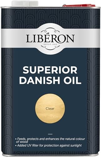 Image of Libéron Superior Danish Oil - Nourishes, Protects & Enhances Wood - UV Filter & Water-Resistant - Interior & Exterior Use - Satin Finish - Clear - 5 Litres