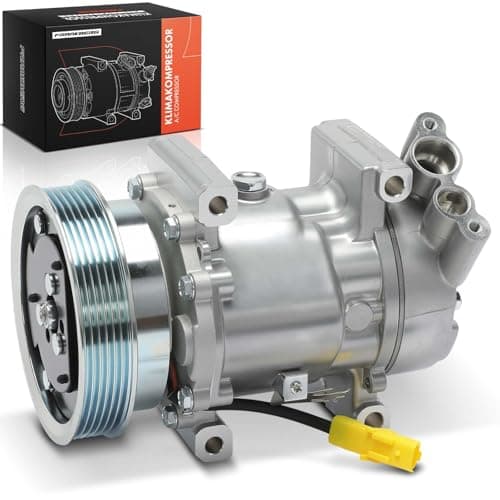 Image of Frankberg AC Compressor with Clutch Compatible with Clio III BR0/1 CR0/1 Twingo II CN0 Micra III K12 Replace# 2763000Q0D, oil pre-filled