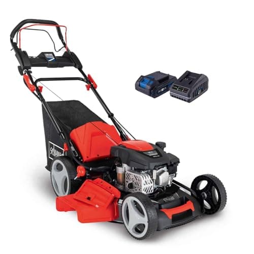 Image of Scheppach MS173-51E Self-Propelled Petrol Lawn Mower | 51 cm Cutting Width | Electric Start | Mulching Function | 65L Grass Collection Bag
