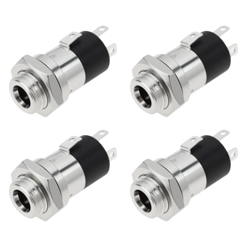 Image of The Lord of the Tools 4 x 3.5 mm 4-Pole Panel Jack Sockets for Soldering Mounting for Various Electronic Applications. A Stable Connection
