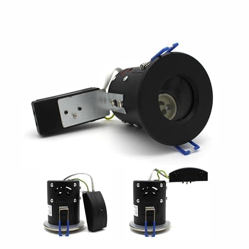 Image of sanlumia 2 X LED Fire Rated Downlight Can GU10 Recessed Ceiling Twist & Lock Interchangeable Downlight IP65 SatinNickel