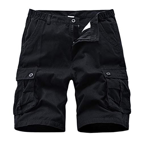 Image of APTRO Mens Cargo Shorts Combat Casual Cotton Shorts with Multi Pockets Workwear Black CS05 40